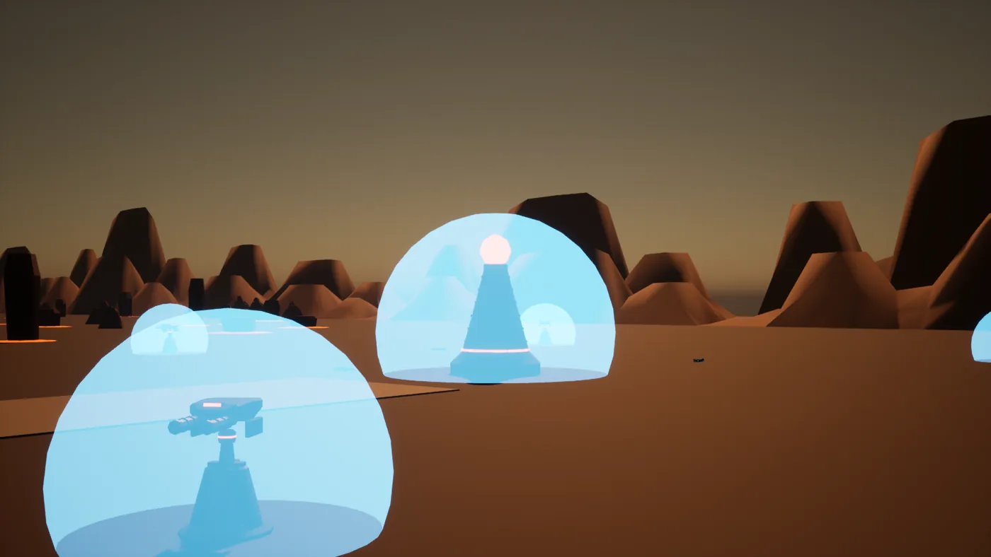 Lava: turret nest under shields among red rock